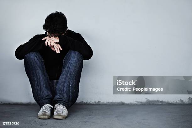 Hes Having A Rough Time Stock Photo - Download Image Now - Men, Depression - Sadness, Head In Hands