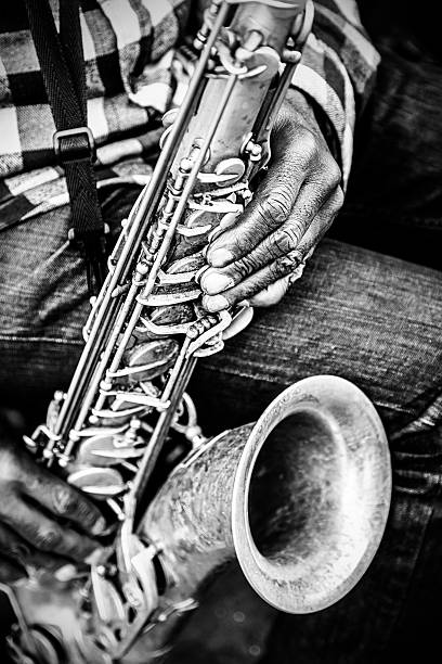 istock African american man playing on saxophone 175731167