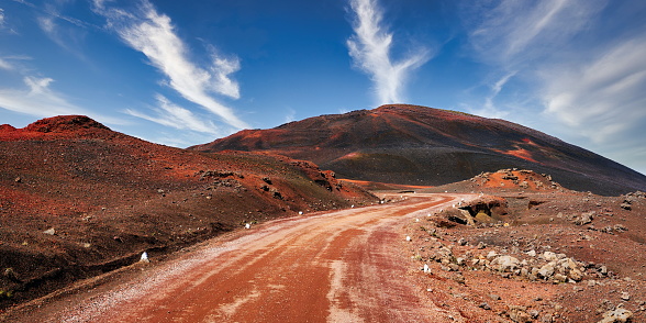 Road leading to the Fournaise volcano, Reunion Island