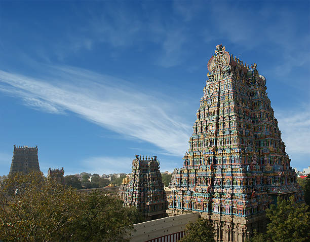 meenakshi templo em madurai, tamil nadu, sul da índia - madurai imagens e fotografias de stock