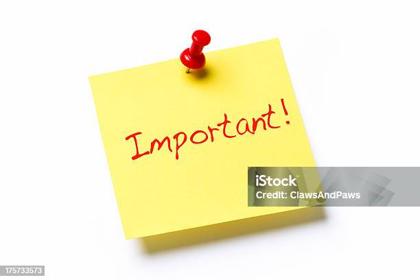 Note Important Pic Important Note Stock Photo - Download Image Now - Adhesive Note, Yellow ...