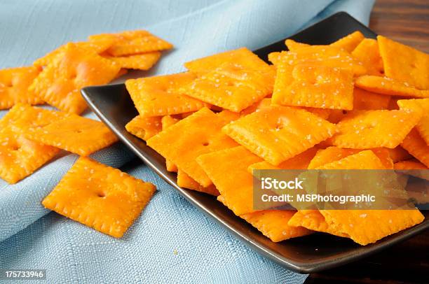 Cheddar Cheese Crackers Stock Photo - Download Image Now - Cracker - Snack, Cheese, Cheddar Cheese