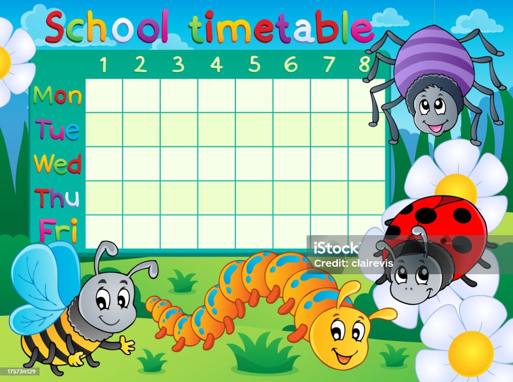 School timetable topic image 6 School timetable topic image 6 - eps10 vector illustration. Animal stock vector