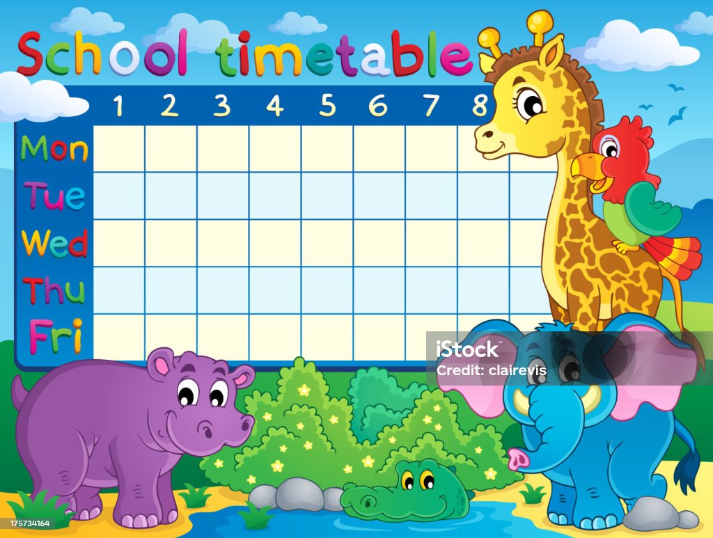 School timetable theme image 7 School timetable theme image 7 - eps10 vector illustration. Alligator stock vector