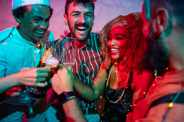 istock Friends making a toast at New Year party midnight countdown 1757356123