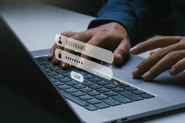 istock login and password concept.Businessman using laptop to login.Cyber security.data protection. 1757367479