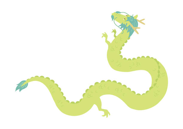 Vector illustration of dragon on white background. Vector illustration of dragon on white background. 龍 stock illustrations