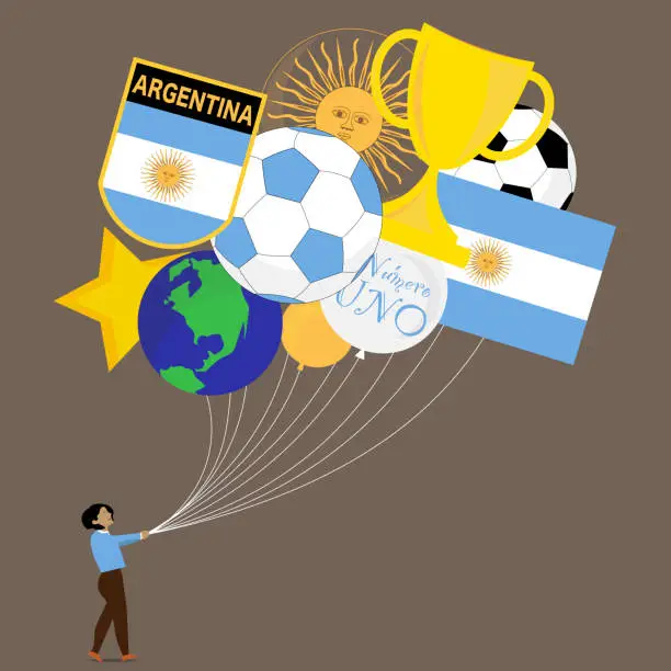 Vector illustration of Argentina football balloons