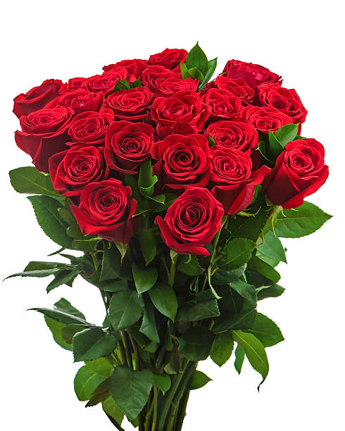 istock Colorful flower bouquet from red roses isolated on white backgro 175738689