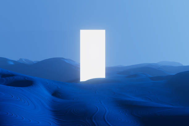 istock Blue metaverse field with portal 1757393197