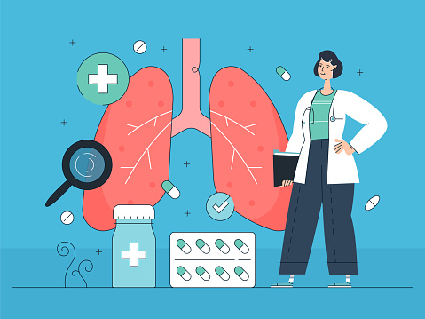 Respiratory System Flat Design Illustration