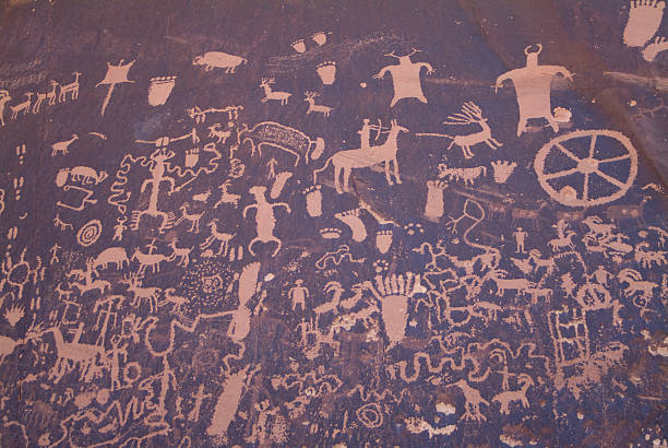 Photo of Hundreds of Petroglyphs Carved into Sandstone Canyonlands National Park Utah