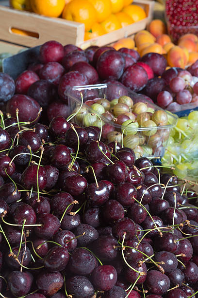 istock Cherries, plums and gooseberries 175741266