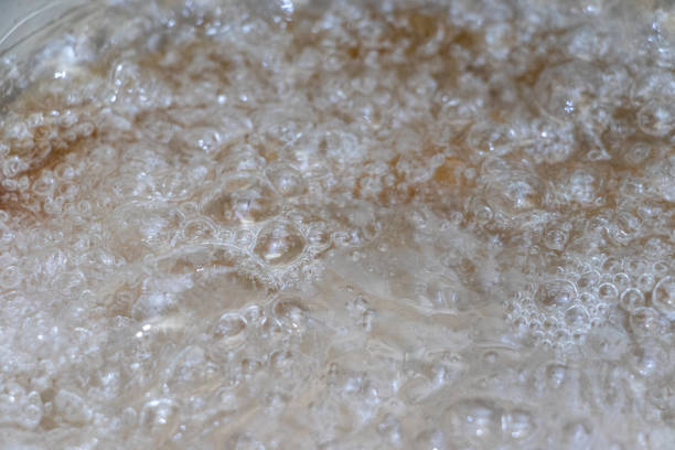 The surface of violently boiling water