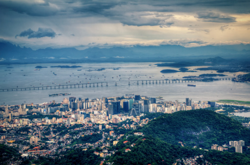 Aerial view on Rio – Niteroi bridge