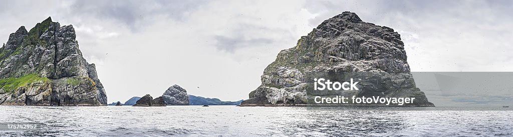 Mare di Scozia St Kilda drammatici Pinnacoli frastagliate stack Colonia di uccelli - Foto stock royalty-free di Affioramento