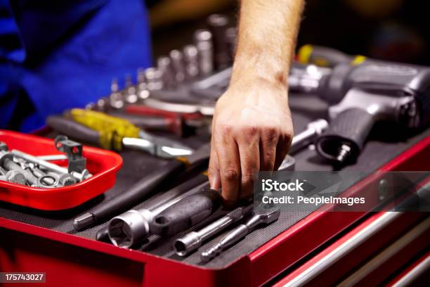 Finding The Perfect Tool Stock Photo - Download Image Now - Work Tool, Toolbox, Mechanic