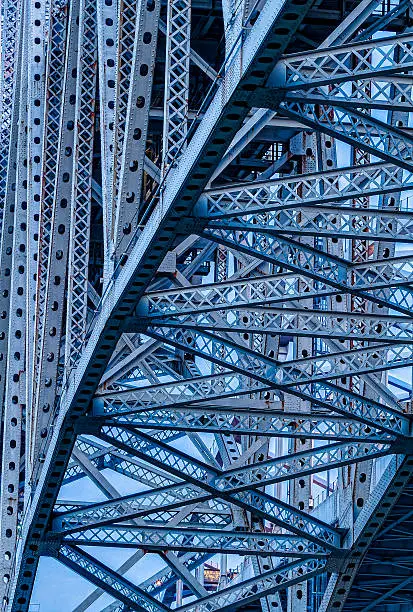 Close up of the Bluewater Bridge showing it's architectural detail.