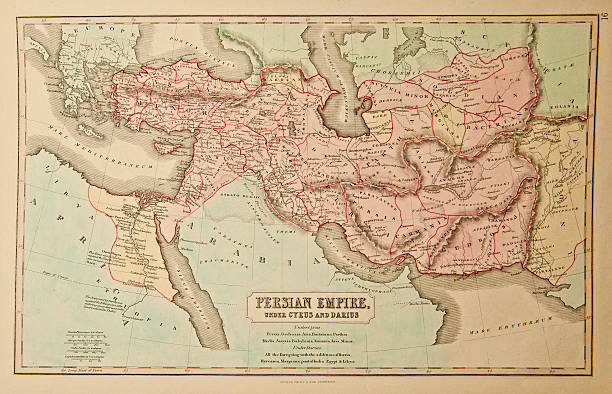Persian Empire. Ancient map of the world.
