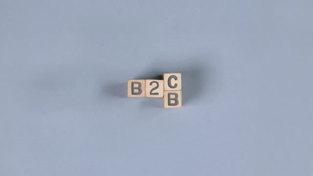 Wooden Blocks with B2B and B2C Sign