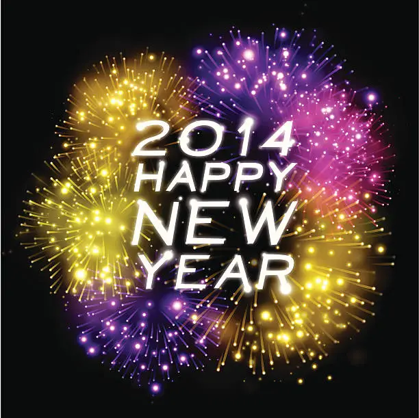 Vector illustration of Happy New Year 2014