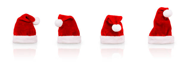 istock Set of Santa hat isolated on white background 1757448744
