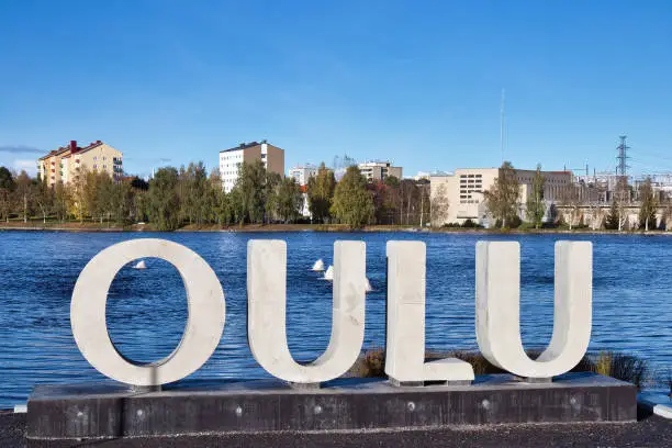 Oulu large letters outdoors, Finland