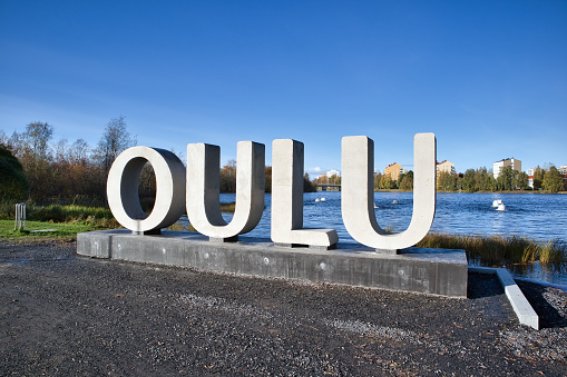 Oulu large letters outdoors, Finland