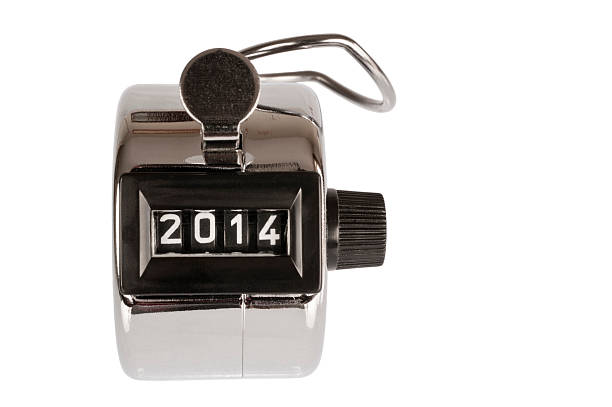 counter with date at 2014 stock photo