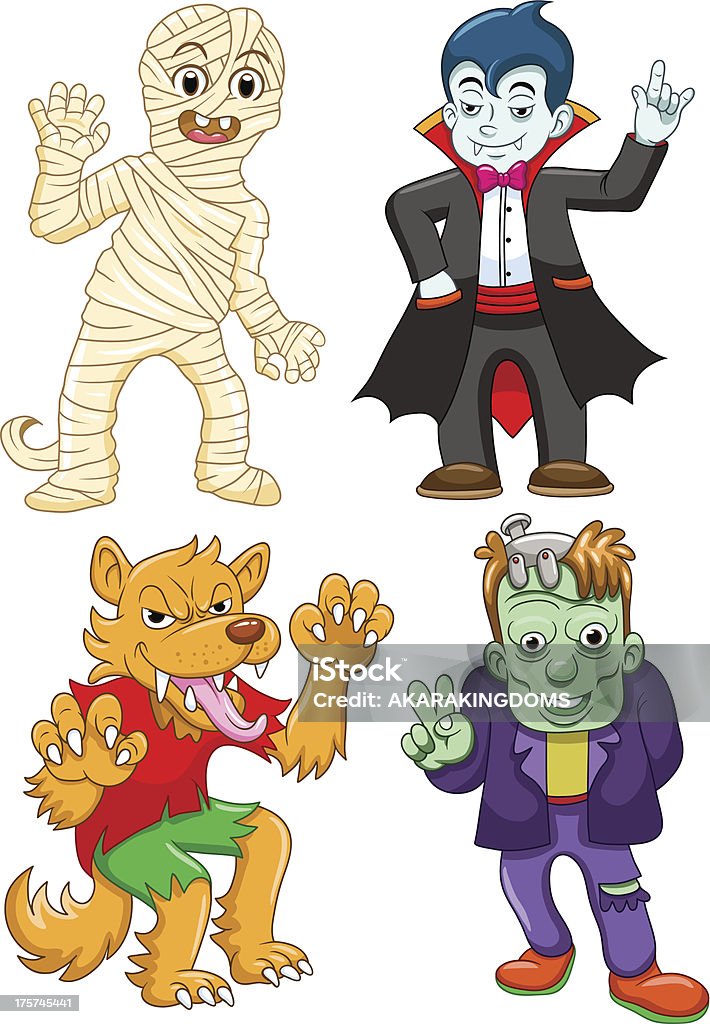 Funny cartoon halloween set. Funny cartoon halloween set.EPS10 File - no Gradients, no Effects, no mesh, no Transparencies.All in separate group for easy editing. Cartoon stock vector