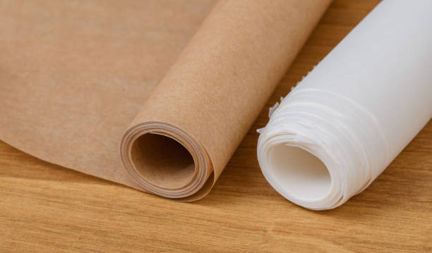 istock Gray and white wrapping paper in rolls 1757454782