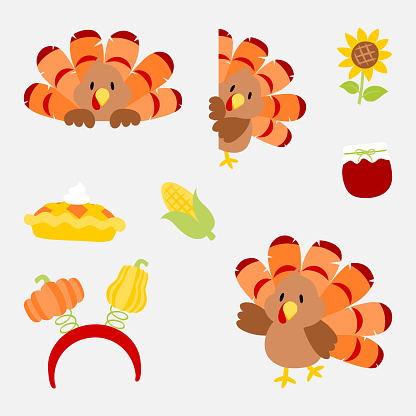 Thanksgiving set with turkey