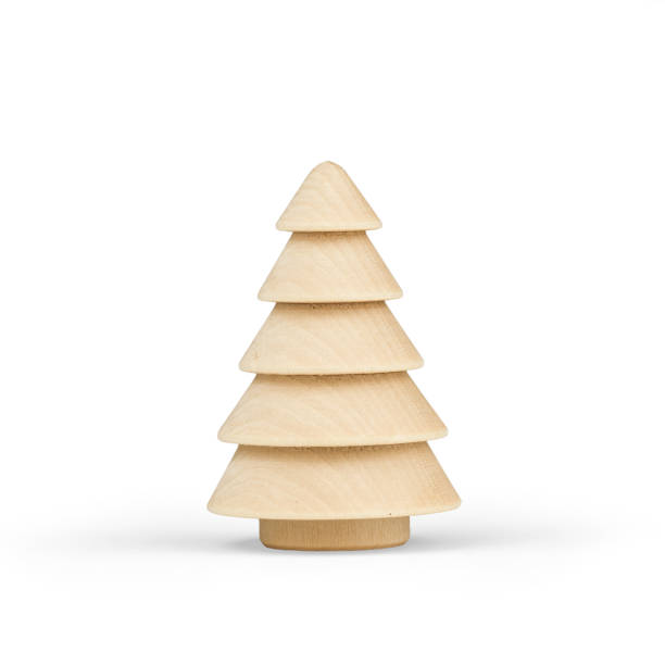 istock Wooden Christmas Tree isolated on white background. 1757469105