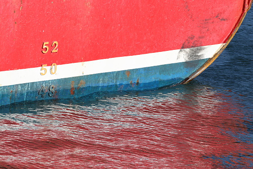 Close up of fishing boat hull