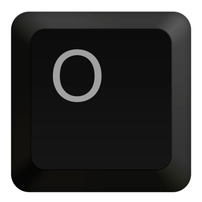 Keyboard O button black