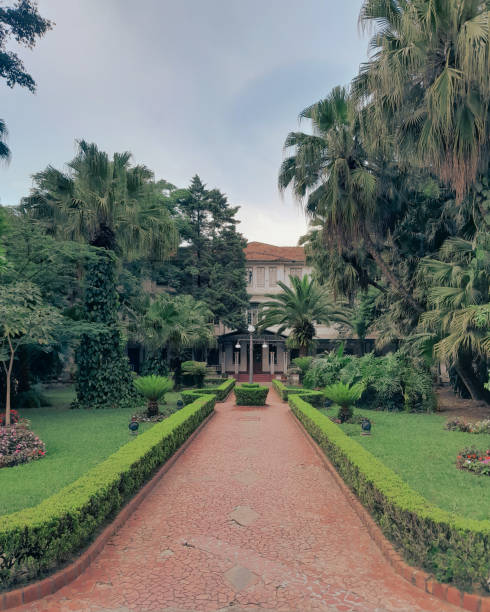 istock Green garden corridor in park 1757492952