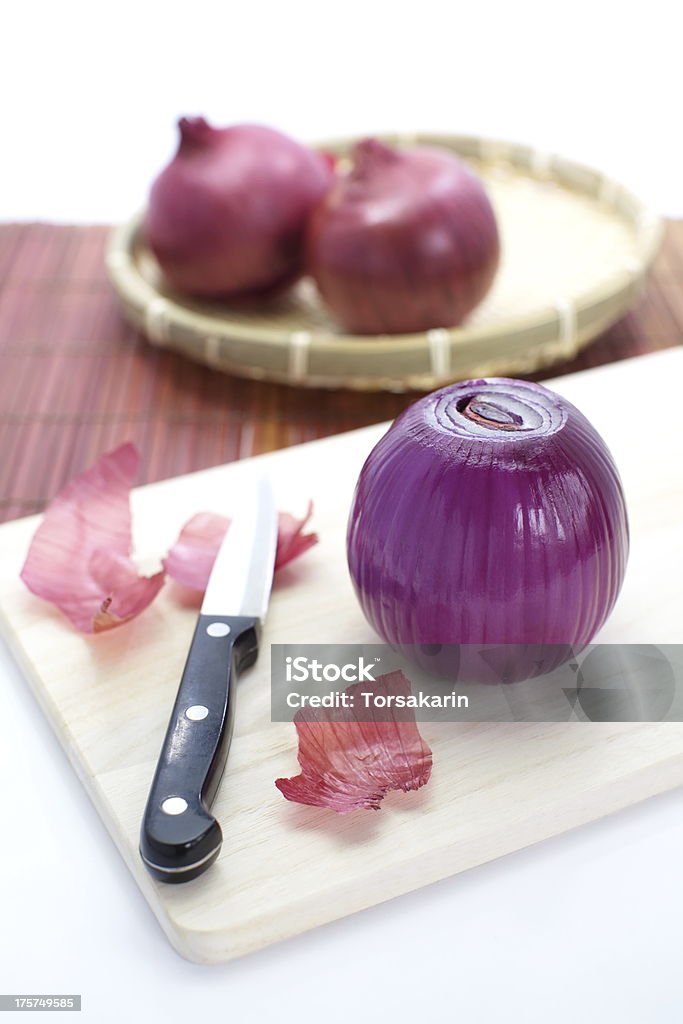 Red onions Fresh Red onions isolated on white background Close-up Stock Photo