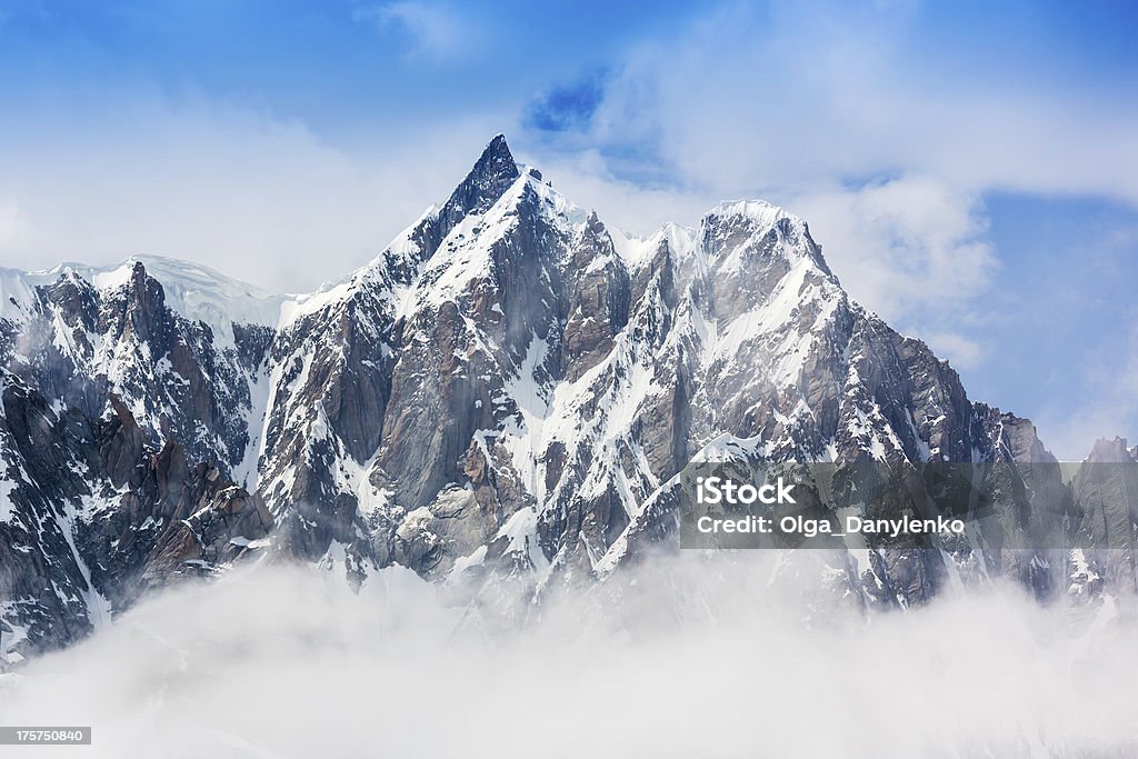 European Alps landscape Europian Alps landscape. Mont Blanc part of the Alps Blue Stock Photo