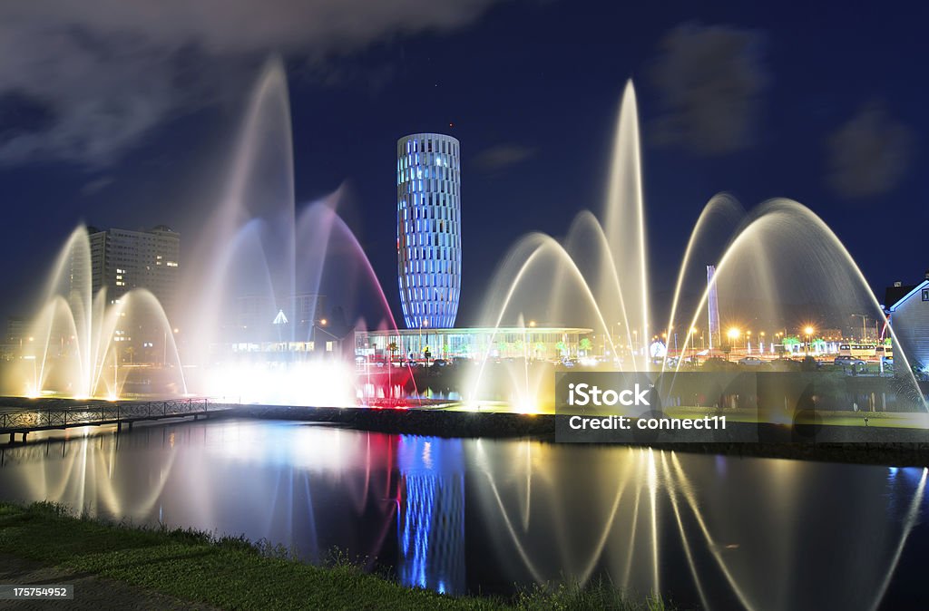 Light and music fountain in Batumi. Light and music fountain. Capital of Adjara - Batumi at night. Batumi Stock Photo