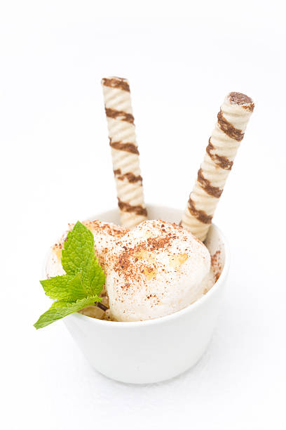 istock ice cream with ginger and chocolate, decorated waffles 175756114