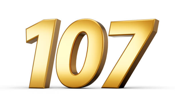 istock 3d number 107 one hundred seven Gold text isolated on white background 3d illustration 1757563127
