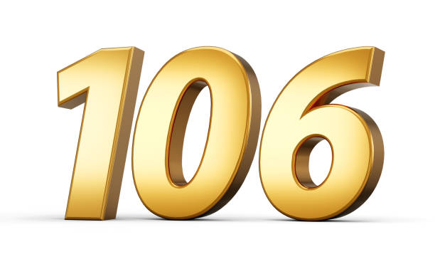 istock 3d number 106 one hundred six Gold text isolated on white background 3d illustration 1757563128
