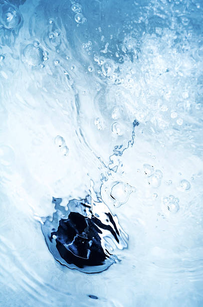 istock Abstract blurred blue bath background with black cover under water 175757691