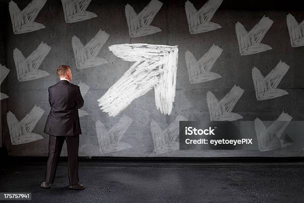 Going The Right Way Stock Photo - Download Image Now - Adult, Anxiety, Arrow Symbol