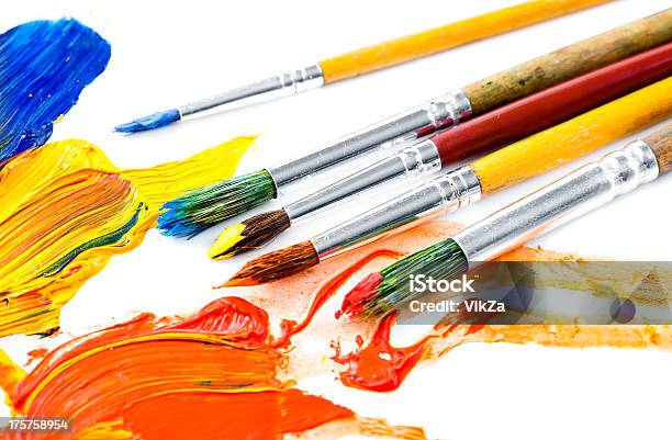 Paint Brushes Stock Photo - Download Image Now - Art, Art And Craft, Artist's Palette