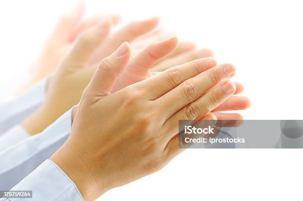 People Clapping Their Hands On White Stock Photo - Download Image Now - Achievement, Admiration, Adulation