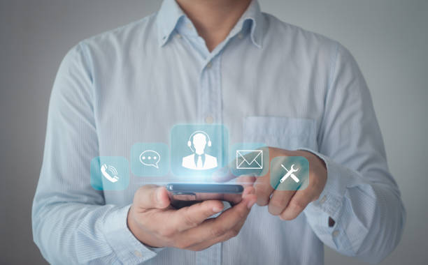 istock Technical Support Center Customer Service Internet Business Technology Concept. Contact us, for online helpdesk consulting digital information, computer repair, and maintenance toolkit. icon button. 1757602813