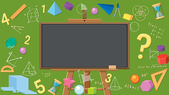 Math Box Box Background Math Tools On Blank Background Banner Stock Illustration - Download ...