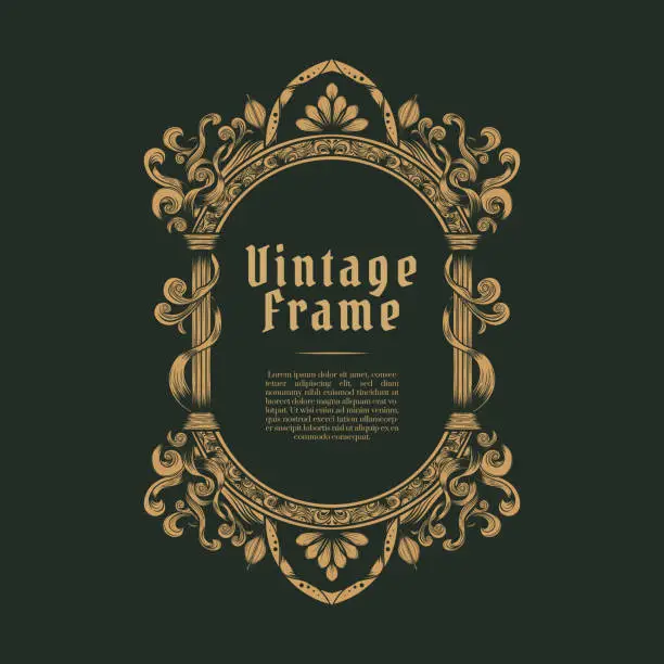 Vector illustration of Baroque Ornament Vintage Frame Illustration