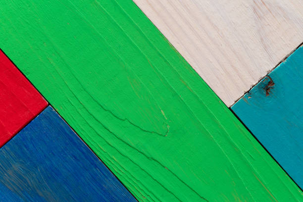 Colorful painted wood